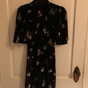 Vintage velvet floral dress XS